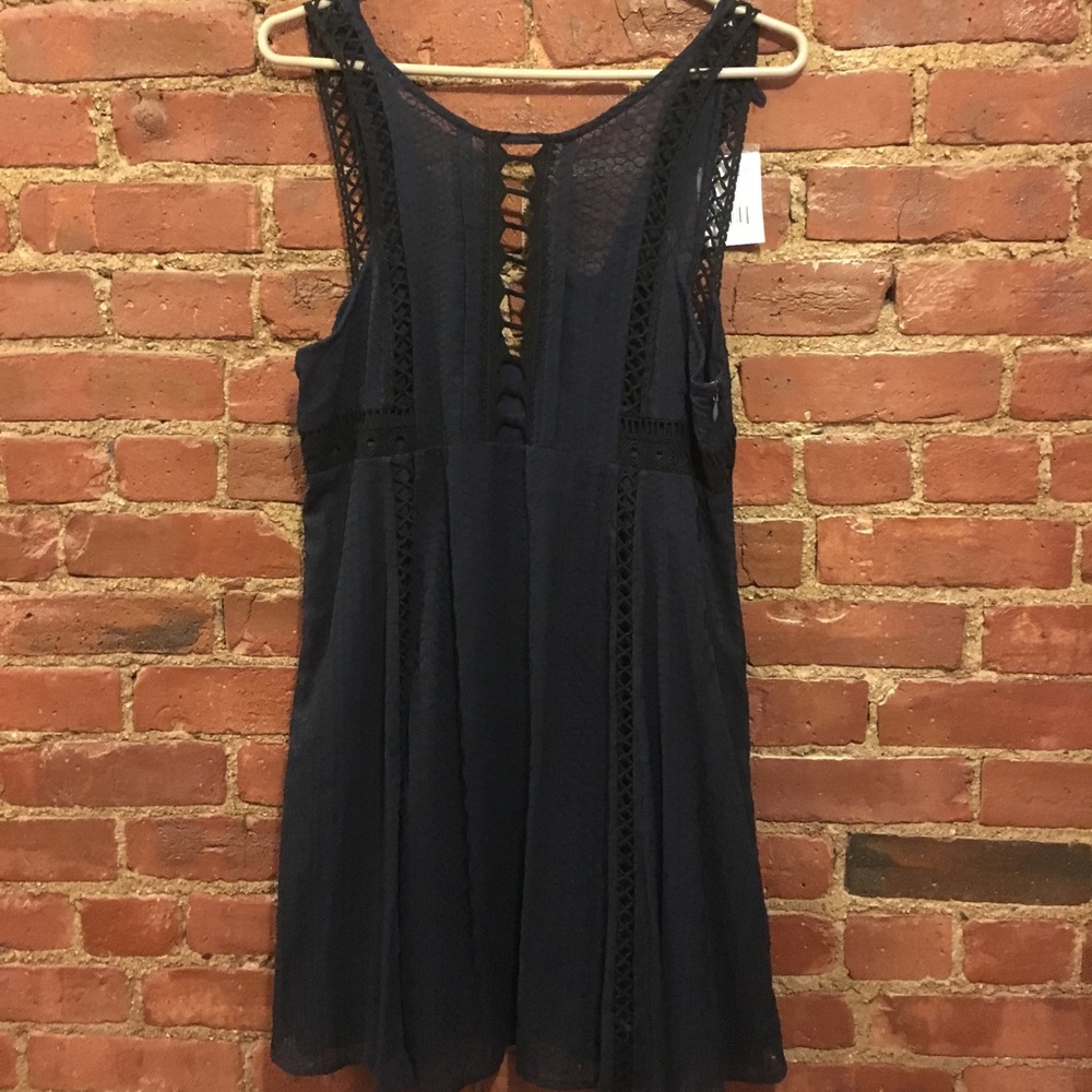 Free People Wherever You Go Crocheted Mini Dress